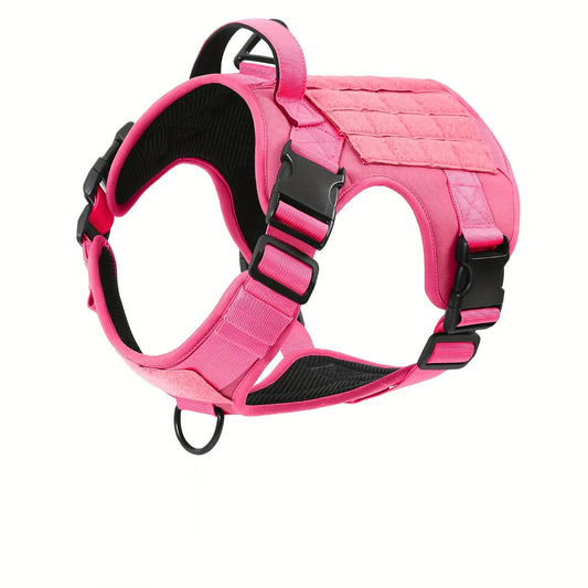Tactical Pet Service Dog Harness Vest Adjustable Reflective Dog Harness Metal Buckle Hiking Training